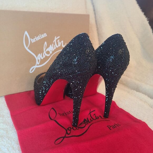 Christian Louboutin Hyper Prive Black Very Riche Strass - Picture 4 of 14